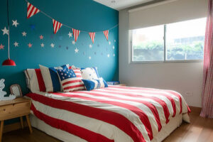 Blue color inspiration for boys' bedrooms.