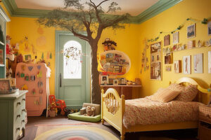 Modern yellow girls bedroom ideas.