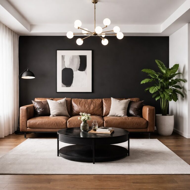 Black and white living room.